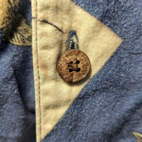 Boca Classics Hawaiian Shirt Mens XLT Short Sleeve Button Up Blue Tropical Print - Picture 5 of 5